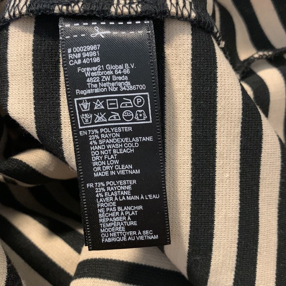 Forever 21 Striped Dress Women’s Large with Back Zipper Body Con - Picture 3 of 4